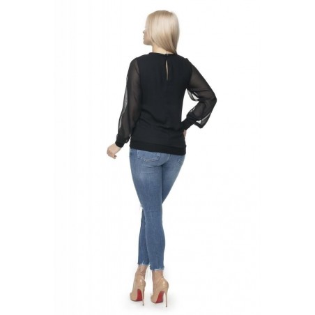 Šifónová dámska blúzka 0121 - čierna