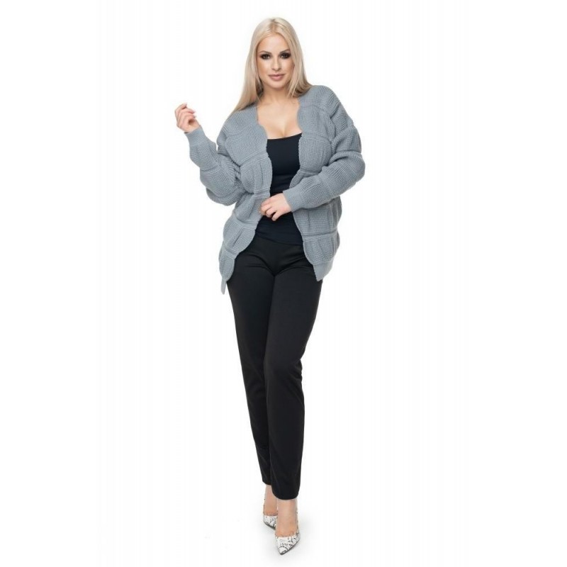 Sivý dámsky kardigán 40022