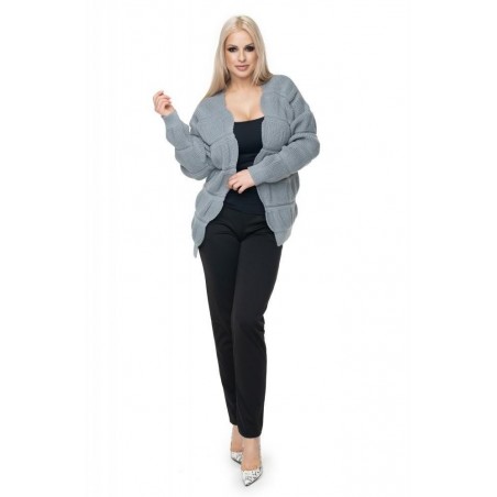 Sivý dámsky kardigán 40022