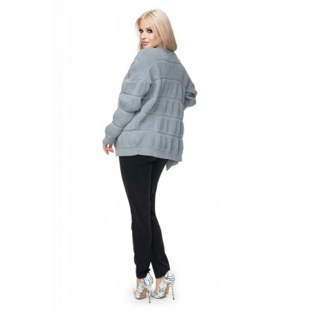 Sivý dámsky kardigán 40022