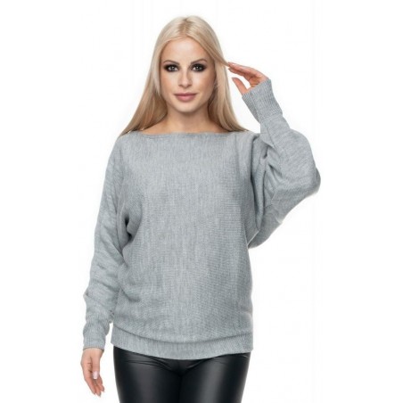 Dámsky oversize svetlosivý sveter 70003