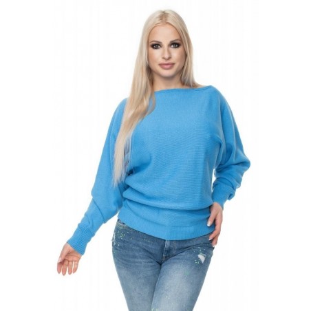 Dámsky oversize modrý sveter 70003