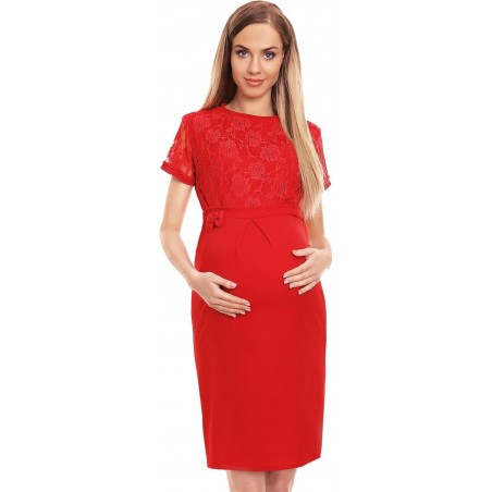 Červené tehotenské šaty 0127