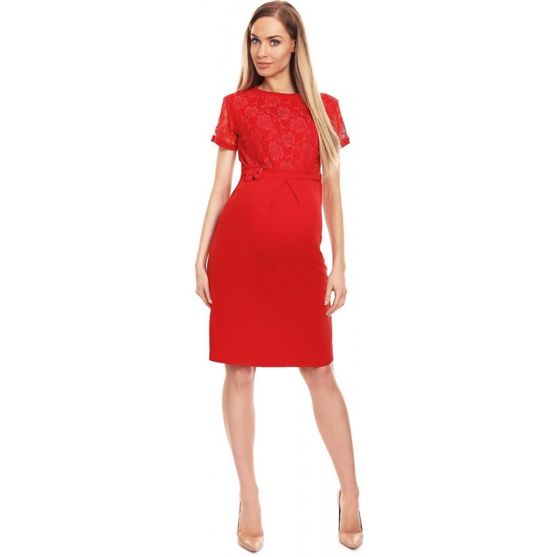 Červené tehotenské šaty 0127