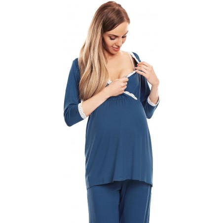 Tehotenské pyžamo 0136 - modré