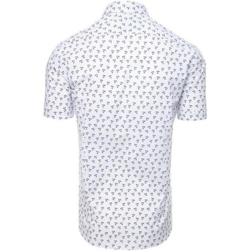 Biela košeľa pre pánov s krátkym rukávom KX0934