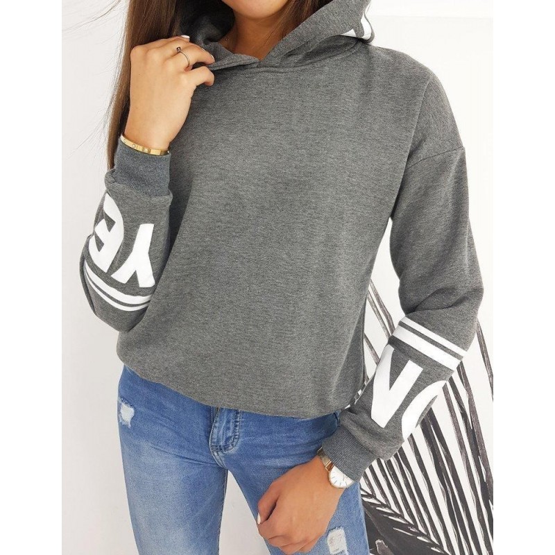 Dámska mikina s kapucňou STEYS BY0456 - tmavosivá