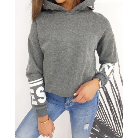 Dámska mikina s kapucňou STEYS BY0456 - tmavosivá