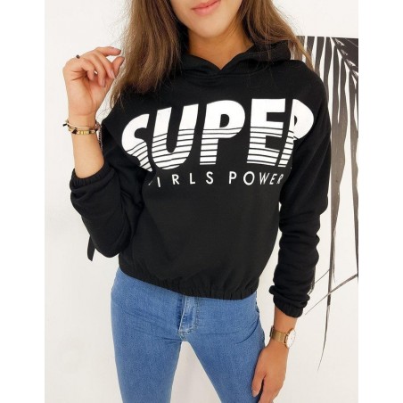 Čierna dámska mikina SUPER GIRLS BY0489