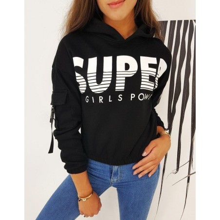Čierna dámska mikina SUPER GIRLS BY0489