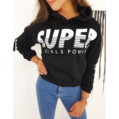 Čierna dámska mikina SUPER GIRLS BY0489