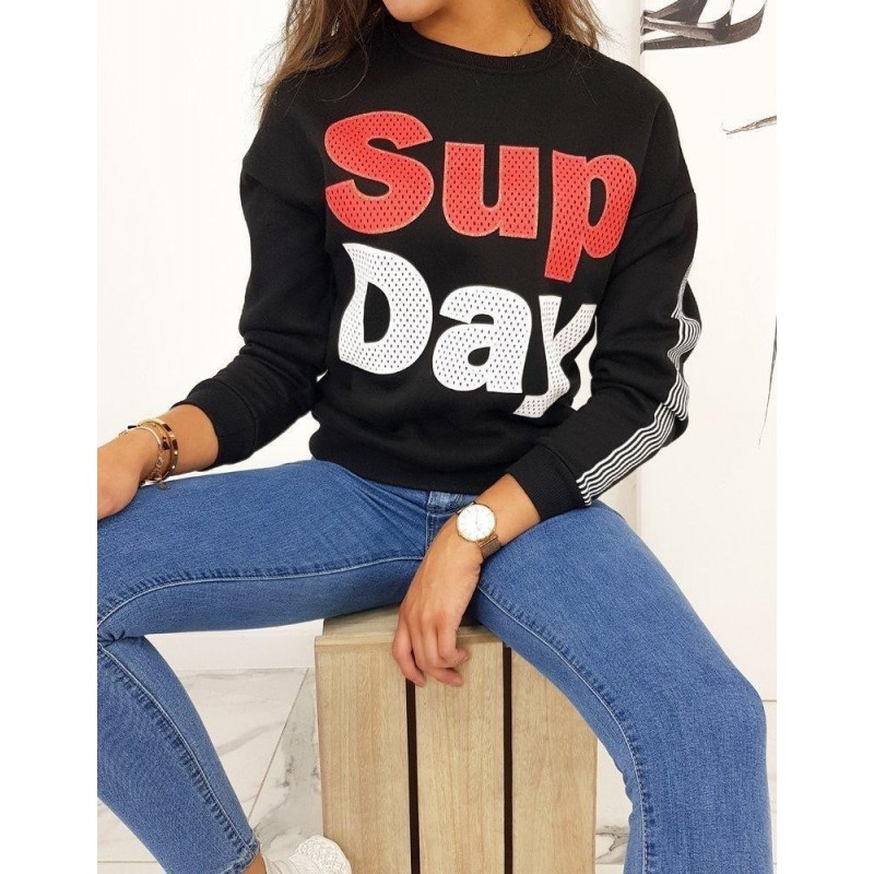 Čierna dámska mikina s potlačou SUP DAY BY0494