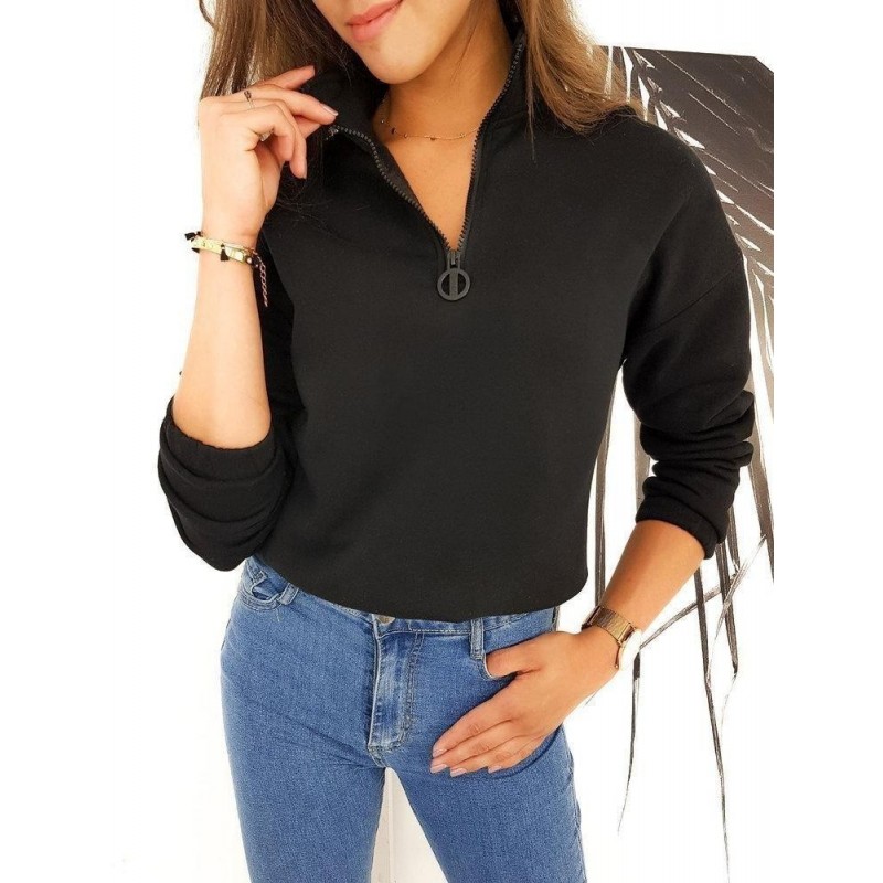 Čierna dámska jednofarebná mikina BLISS BY0498