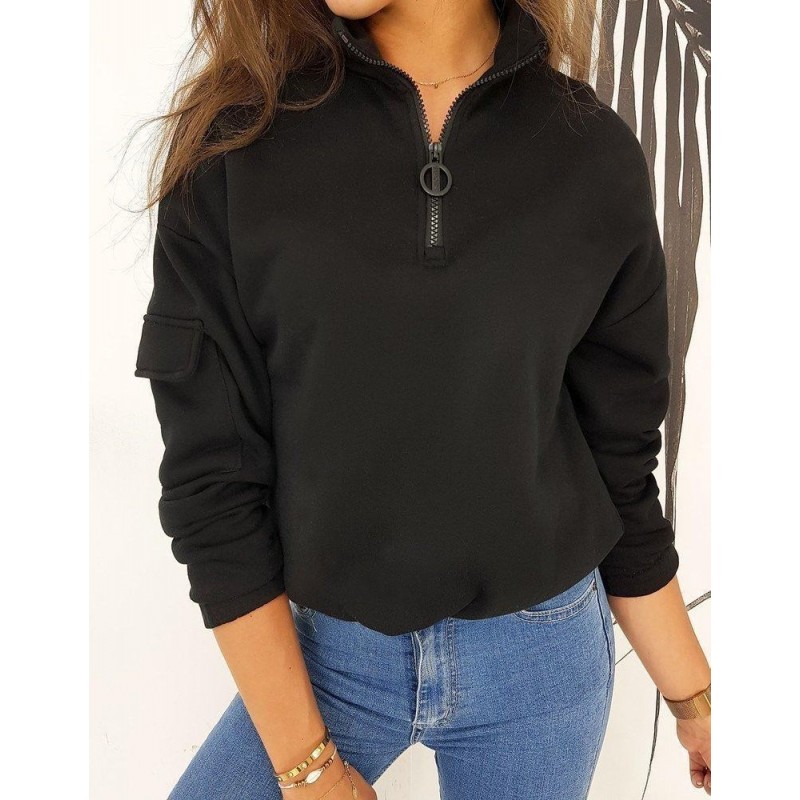 Čierna dámska jednofarebná mikina BLISS BY0498