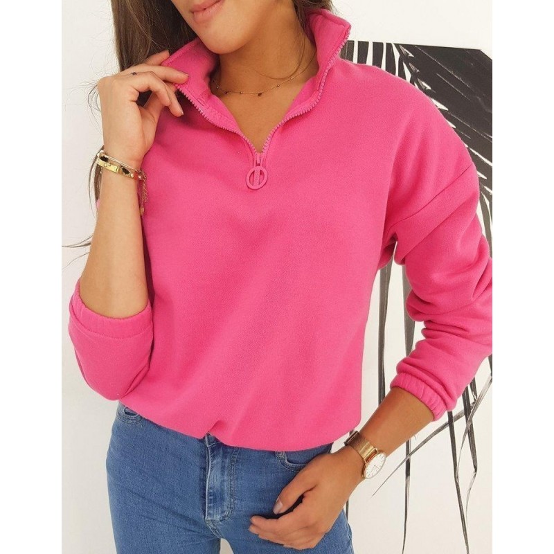 Ružová dámska jednofarebná mikina BLISS BY0499