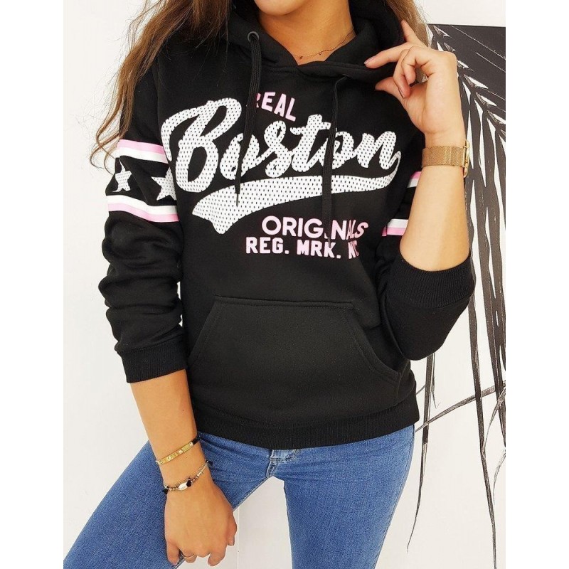 Čierna dámska mikina s kapucňou BOSTON BY0500