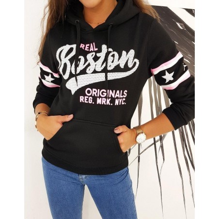 Čierna dámska mikina s kapucňou BOSTON BY0500