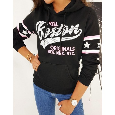 Čierna dámska mikina s kapucňou BOSTON BY0500