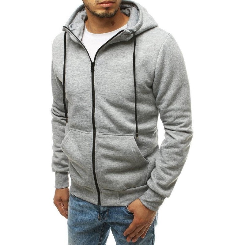 Pánska svetlosivá mikina na zips BX4601