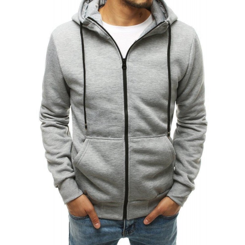 Pánska svetlosivá mikina na zips BX4601