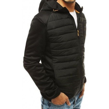 Pánska prešívaná bunda s kapucňou TX3329 - čierna
