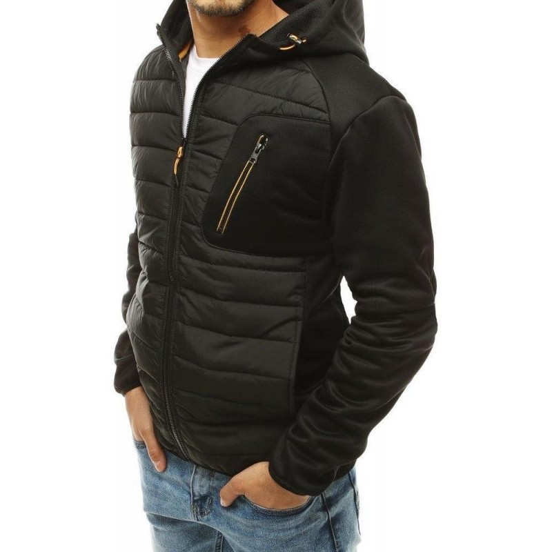 Pánska prešívaná bunda s kapucňou TX3329 - čierna