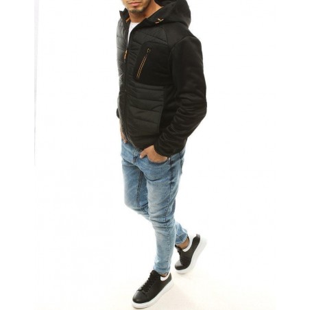 Pánska prešívaná bunda s kapucňou TX3329 - čierna
