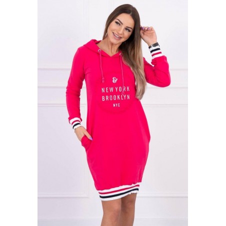 Dámske mikinové šaty 62095 - fuchsiové
