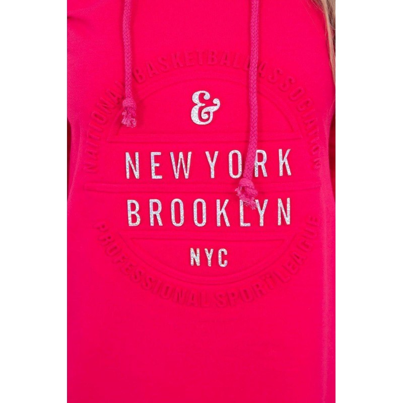 Dámske mikinové šaty 62095 - fuchsiové