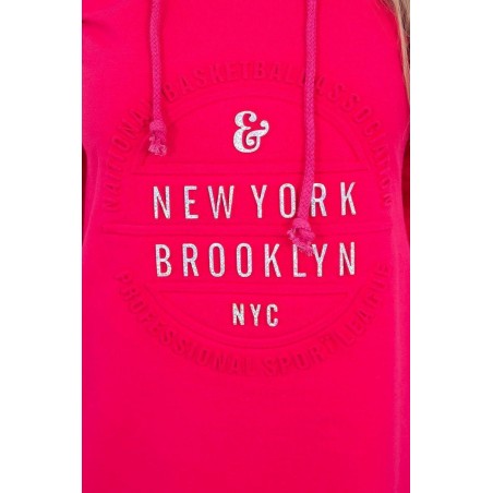 Dámske mikinové šaty 62095 - fuchsiové