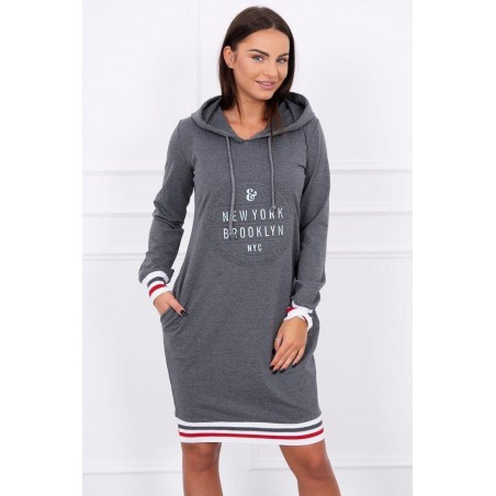 Dámske mikinové šaty 62095 - grafitové