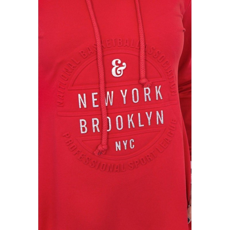 Dámske mikinové šaty 62095 - červené