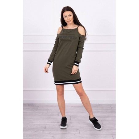 Kaki dámske šaty 62182