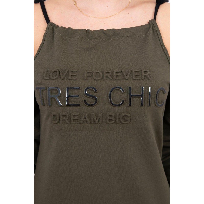 Kaki dámske šaty 62182