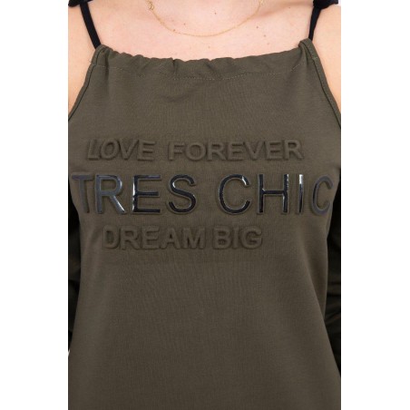 Kaki dámske šaty 62182