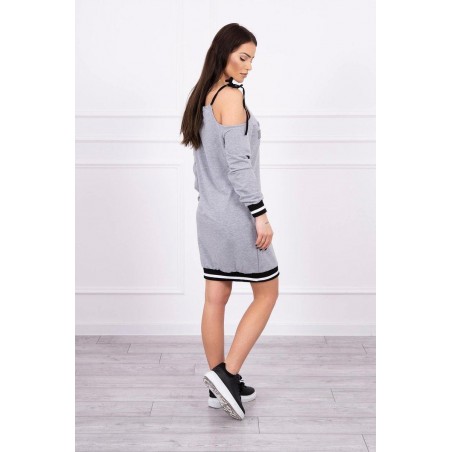 Sivé dámske šaty 62182
