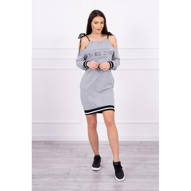Sivé dámske šaty 62182