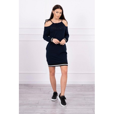 Tmavomodré dámske šaty 62182