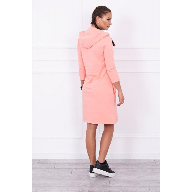 Šaty s kapucňou pre dámy 8847 - marhuľové