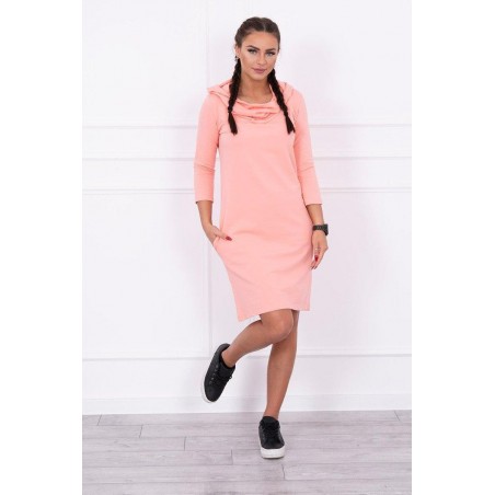 Šaty s kapucňou pre dámy 8847 - marhuľové