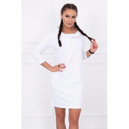 Šaty s kapucňou pre dámy 8847 - biele