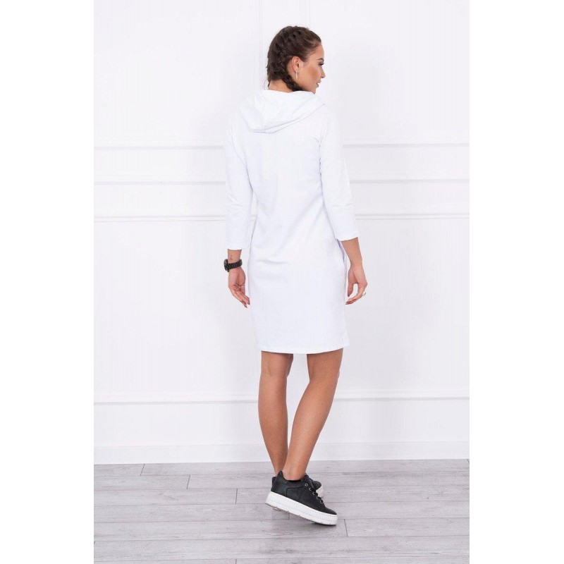 Šaty s kapucňou pre dámy 8847 - biele
