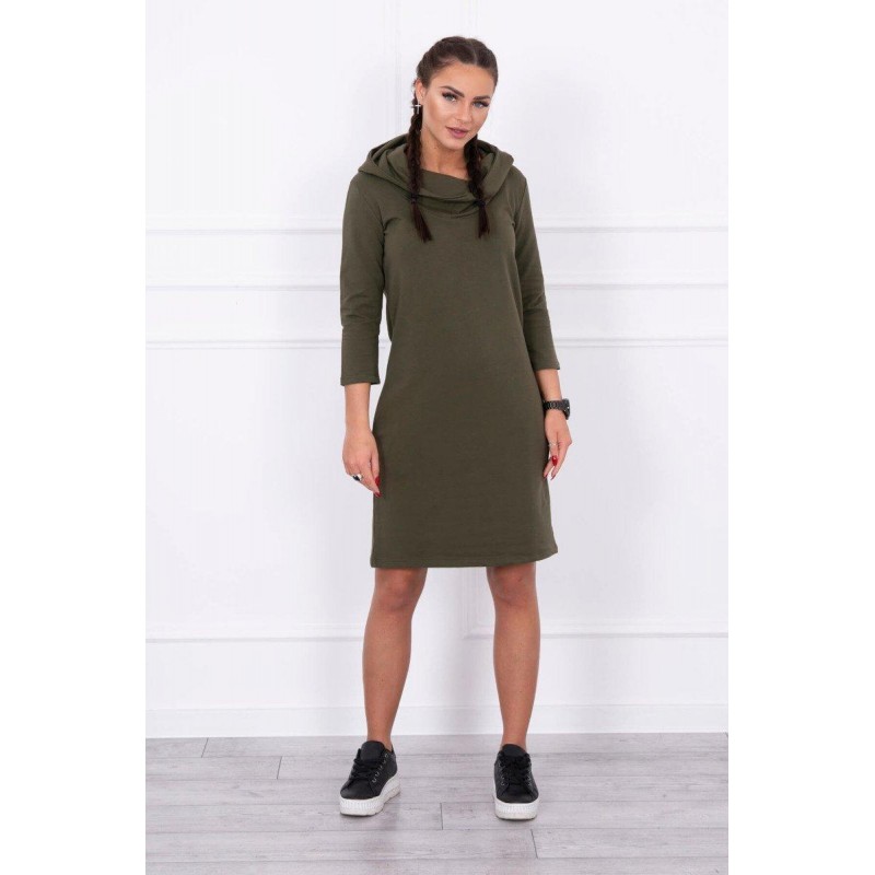 Šaty s kapucňou pre dámy 8847 - kaki
