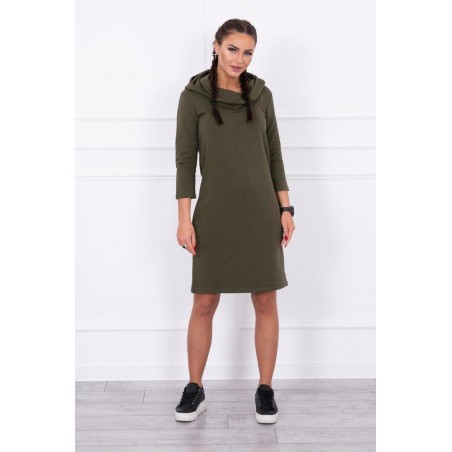 Šaty s kapucňou pre dámy 8847 - kaki