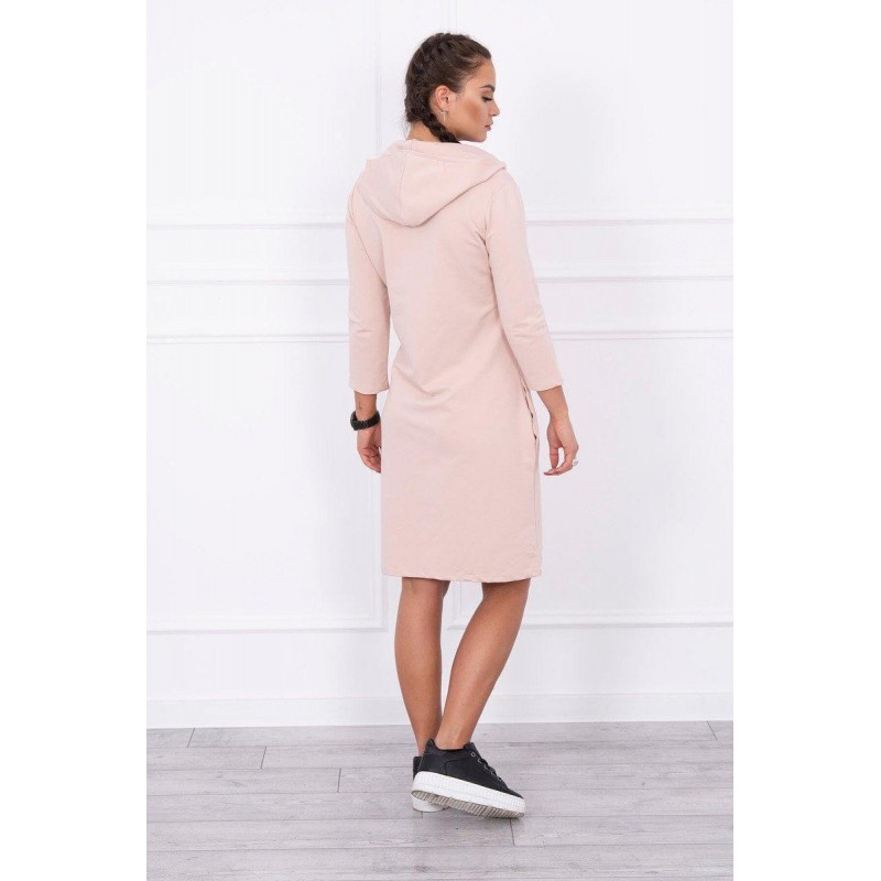 Šaty s kapucňou pre dámy 8847 - púdrovo béžové