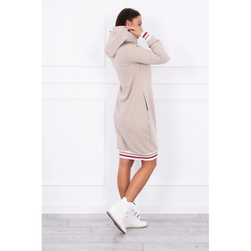 Dámske mikinové šaty 62095 - béžové