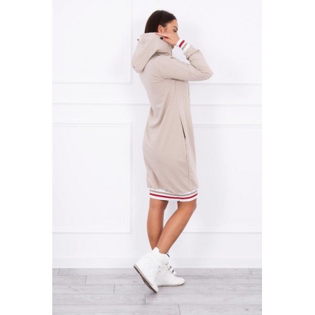 Dámske mikinové šaty 62095 - béžové