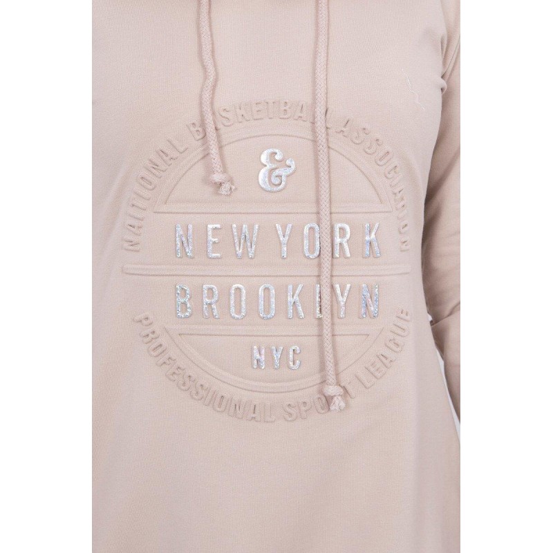 Dámske mikinové šaty 62095 - béžové