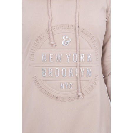 Dámske mikinové šaty 62095 - béžové