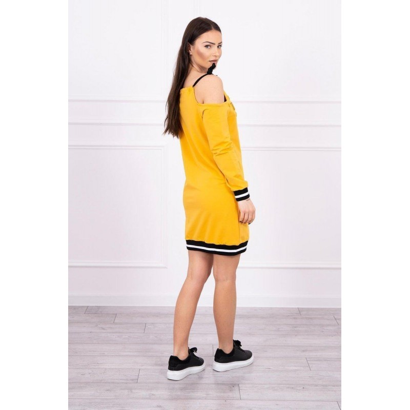 Horčicové dámske šaty 62182